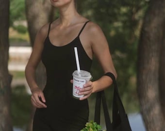 Black Activewear Romper with Spaghetti Straps, Yoga Workout Bodysuit for Gym and Pilates, Minimalist Sport One Piece
