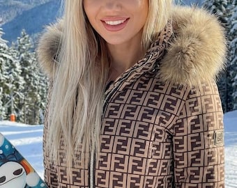 Women’s Winter Jumpsuit | Warm Insulated Snow Suit with Hood, Belt and Gloves, Stylish Cold Weather Outfit