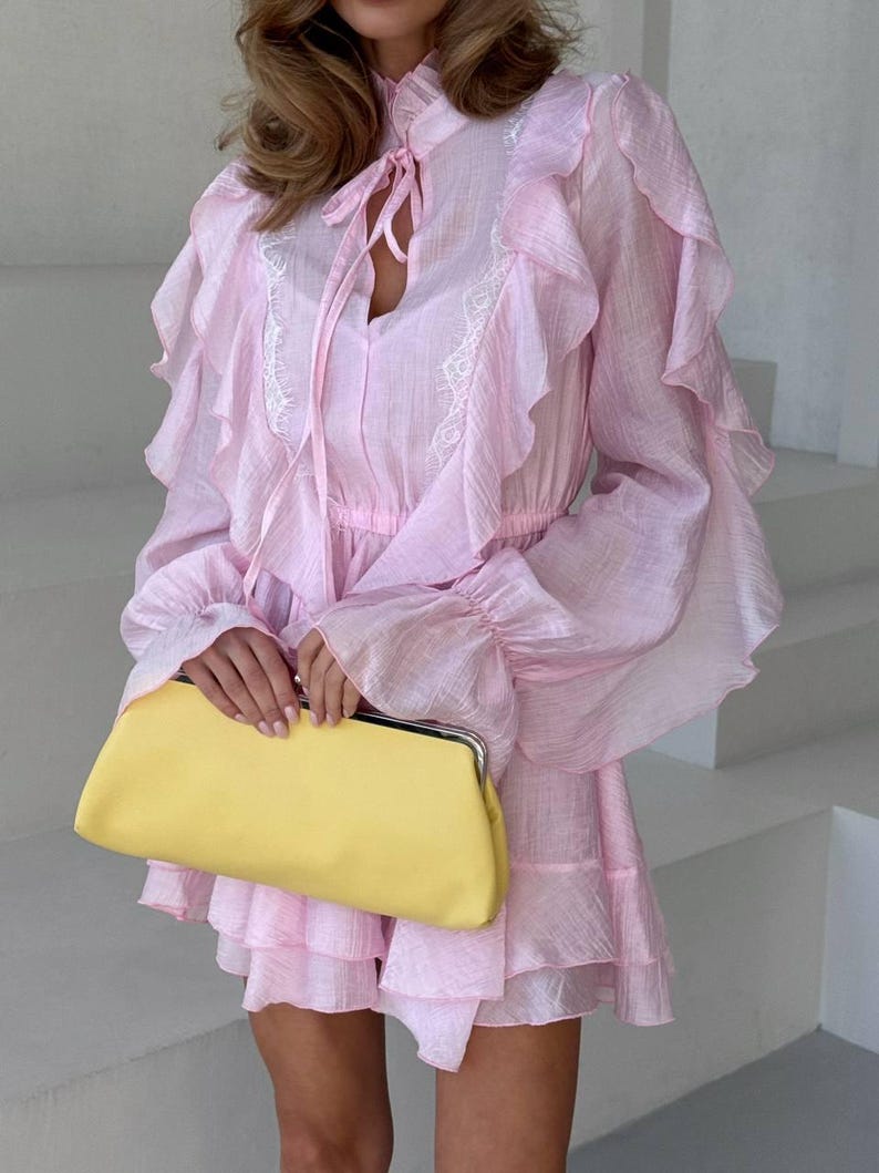 Mimi Tencel Slip Dress mit Französischer Spitze, Romantische Braut Morgenrobe, Öko-Luxus Seide Nachthemd, Coquette Aesthetic Loungewear XS-XL Bild 16