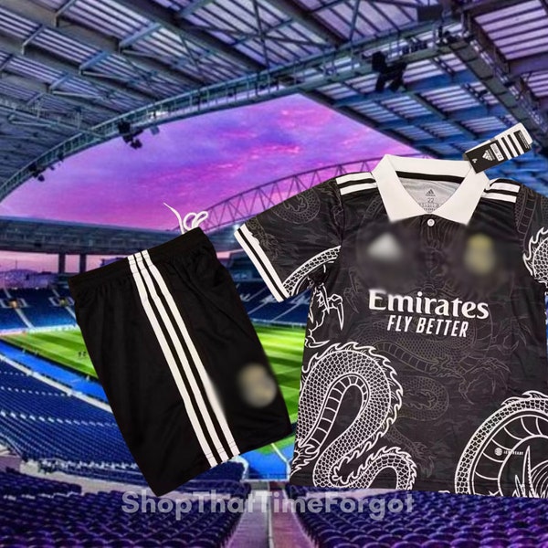 2024 R.e.a.l M.a.d.r.i.d Black Dragon Kit Jersey voor kinderen en volwassenen