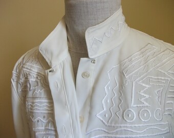 Cappagallo Overlay Embellished Blouse