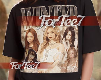 冬 AESPA シャツ | 冬 AESPA レトロ T シャツ、冬 AESPA ブートレッグ