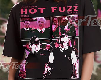 Chemise vintage HOT FUZZ, t-shirt hommage à peluches chaudes, t-shirts de fans de duveteux chauds, pull rétro des années 90 duveteux chaud, cadeau merch Hot Fuzz #saf