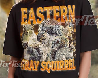EASTERN GRAY SQUIRREL Vintage Shirt, Eastern Gray Squirrel Homage, Gray Squirrel Fan, Eastern Squirrel Retro 90s, Eastern Gray Merch #saf