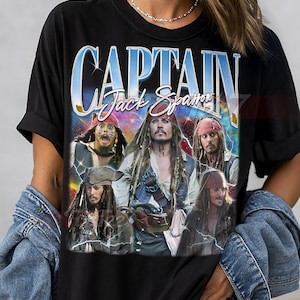 CAPTAIN JACK SPARROW Vintage 90s Tees, Captain Jack Sparrow Bootleg Shirt, Captain Jack Sparrow Retro Sweatshirt, Captain Jack Sparrow #saf