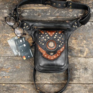Leather Waist Belt with Attached Thigh Straps for Custom Fit.