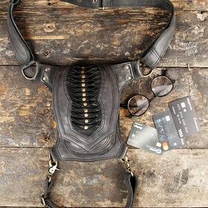 Leather Waist Belt Featuring Comfortable Thigh Straps for Secure Fit