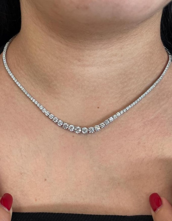 VVS Moissanite Tennis Necklace Elegant Dazzling Jewelry Gift
