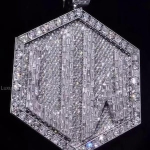 Custom made Iced Out Hip Hop Pendant | Chunky Moissanite pendant | 925 Silver / 10K Gold | Custom Handmade Moissanite Jewelry Rapper Pendant