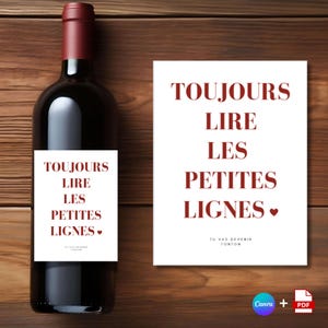 Personalized wine label future uncle | Pregnancy announcement | Baby announcement | Personalized gift | Canva template | Downloadable PDF