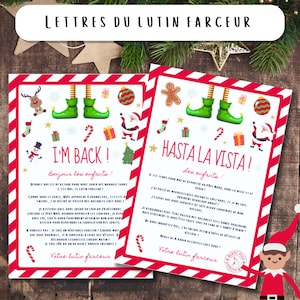 Cartas del elfo bromista | Llegada y salida del duende navideño | Plantillas para imprimir | PDF descargable