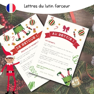Lettres du lutin farceur de Noël arrivée et départ | Modèles imprimables | PDF Téléchargeable