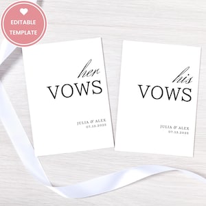 Modèle livre de vœux de mariage, vœux pour lui et pour elle, livre vœux personnalisé imprimable, vœux de mariage personnalisés, modèle Canva
