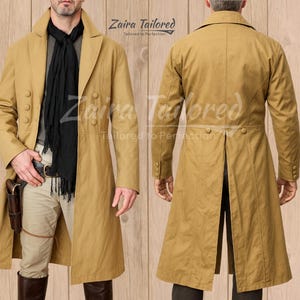 Abrigo vintage caqui estilo vaquero del siglo XIX