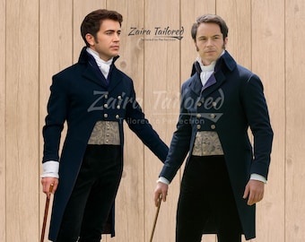 Navy Wool Men’s Tailcoat – 18th Century Regency Victorian Formal Jacket