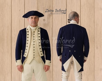 George Washington Uniform: Custom Wool Continental Army Costume