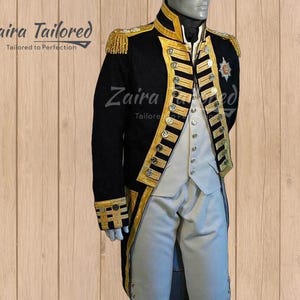 Handmade British Royal Navy Vice-Admiral Jacket: Steampunk Hussar Coat