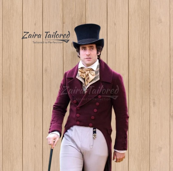 Maroon Wool Regency Tailcoat – Darcy Inspired Men's Formal