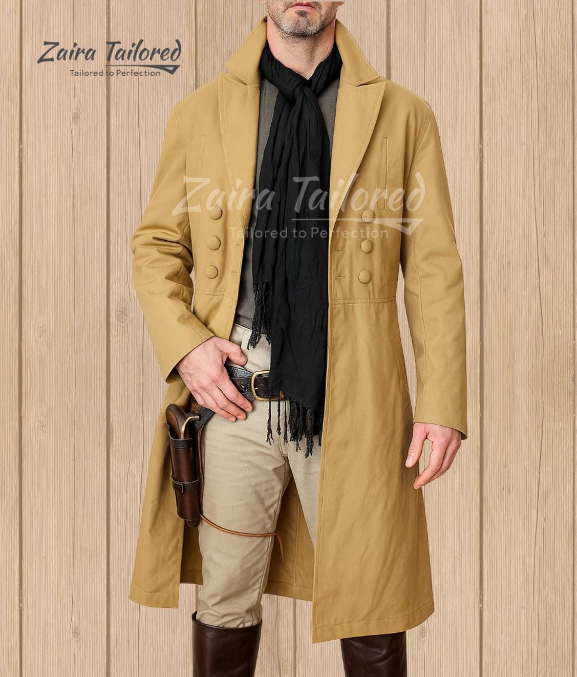19th Century Men's Khaki Duster Coat | Eastwood-inspired