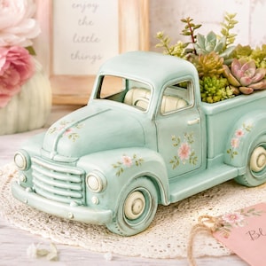 Truck Planter STL, Rustic Succulent Pot 3D Print File, Vintage Pickup Planter, Digital Download