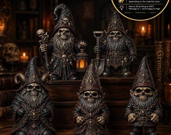 Skull Gnome STL MEGA Bundle | Gothic Garden Gnome 3D Print Files (Digital Download)