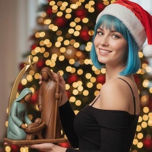 One-Piece Minimalist Nativity Scene STL 3MF Digital File | 3D Print Shooting Star Mary Joseph Jesus Figure | Compact Christmas Decor