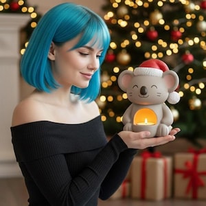 Koala Candle Holder 3D Model | Christmas Pet Lover Gift (STL File)