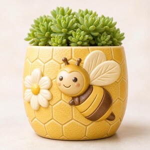 STL-bestand bijenplanter, honingraat succulente pot 3D-model (digitale download)