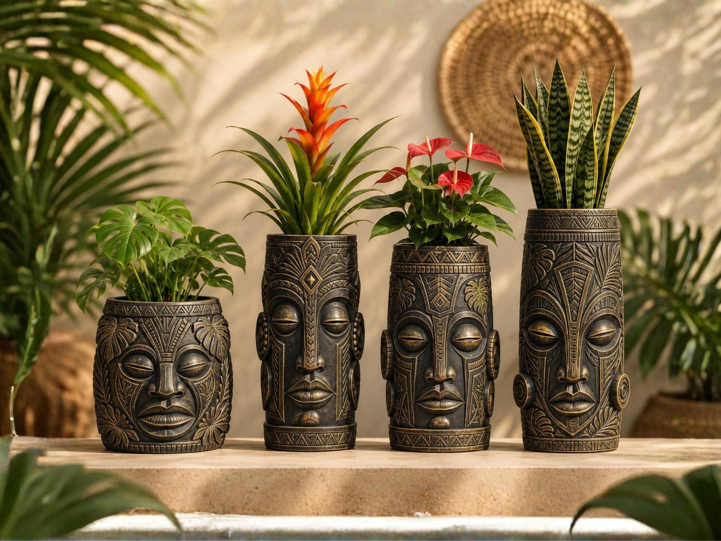 Tiki planter pot - Etsy 日本