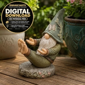 Yoga Goblin STL, Boot Pose Gnom Decor, 3D druckbare Zen Figur