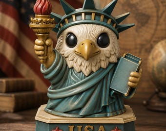 Liberty Eagle 3D Print File, Patriotic USA Figurine (STL Download)