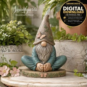 Yoga Goblin STL, Urdhva Hastasana Decor, 3D Printable Garden Gnome Figurine