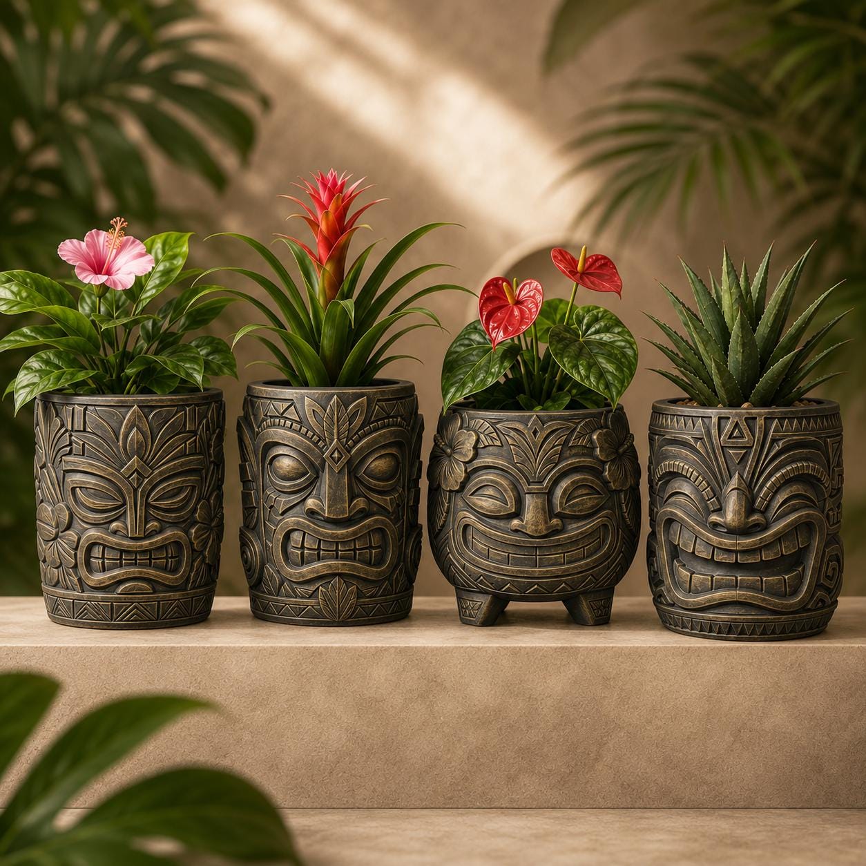 Tiki planter pot - Etsy 日本