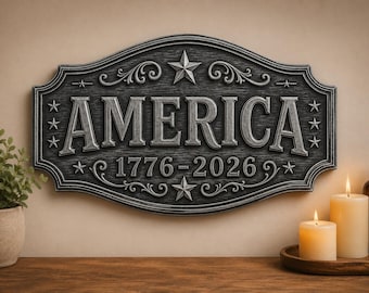 America 1776-2026 Wall Art | USA 250th Anniversary STL & CNC Digital File