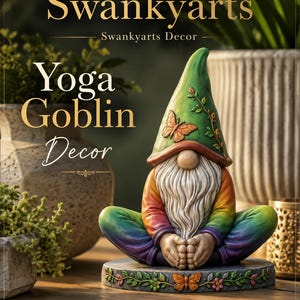 STL yoga gobelin, décor Urdhva Hastasana, figurine de nain de jardin imprimable en 3D