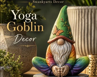 Yoga Goblin STL, Urdhva Hastasana Decor, 3D Printable Garden Gnome Figurine