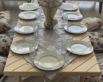 Handmade Wooden Low Seating Table: Boho Picnic Folding Table
