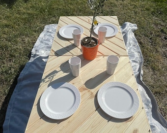 Folding Wooden Picnic Table: Boho Beach Table