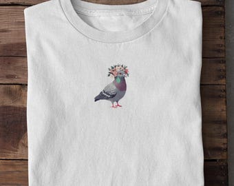 Tauben-Shirt, ausgefallenes Tauben-T-Shirt, Vogel-Liebhaber-T-Shirt, elegantes Tauben-Shirt, Avian-Enthusiast-Top, Unisex-T-Shirt aus schwerer Baumwolle