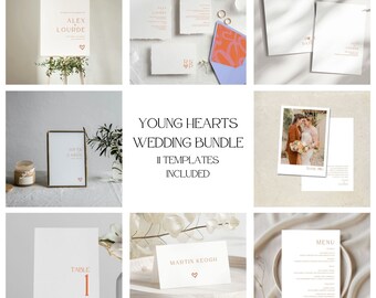 Plantilla digital MEGA Bundle Modern Wedding Invitation Suite