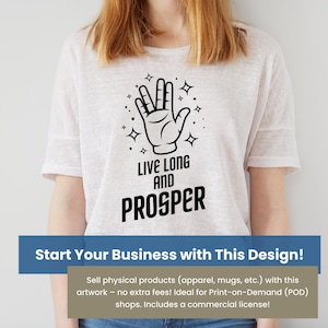 Star Trek Quote Typography Svg for Cricut, Live Long and Prosper Svg File, T-Shirts, Posters, Mugs, Wall Art and More For Real Star Trek Fan