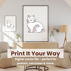 Kawaii Cat Clipart, Digital Cat Artwork for Apparel, cat catful Art for Home Decor, Cartoon Cat Illustration for Cat Lover, Kitty Design