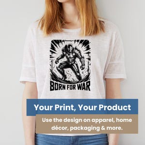 Born For War Comic Style Vector Design for T-Shirts, Posters, Mugs and More | Editable Svg Png Pdf Eps Digital Download