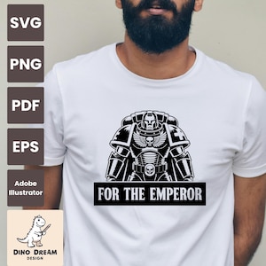 Per l'Imperatore SVG / Clipart di Space Marine in stile Warhammer / Arte del guerriero con teschio gotico, retrò, gotico, SVG, stile Warhammer, Space Marine