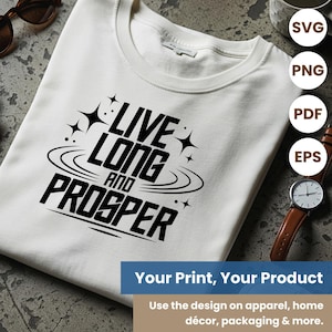 Live Long and Prosper SVG: Star Trek Vulcan Salute Design (Digital Download)