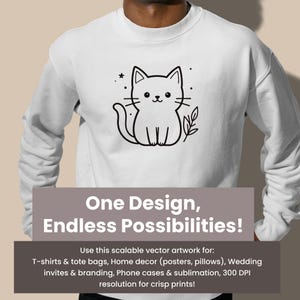 Cute Cat SVG, Cat Clipart, Cat Cut File, Animal SVG, Digital Download, Craft File, Cricut Cat, Silhouette Design, 3 Hand-Drawn Illustrations