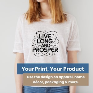 長生きして繁栄を祈るSVG – スター・トレックの名言ベクターデザイン（クリカット、Tシャツ、マグカップ、ポスター、DIYクラフト、バルカンSVG、スター・トレックSVGバンドル用）