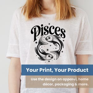 Pisces Zodiac SVG: Twin Fish Astrology Clipart (Digital Download)