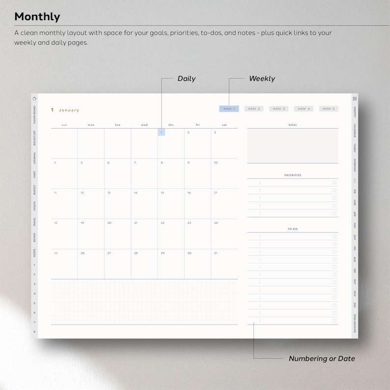 2026 Digital Planner for Goodnotes | All-in-one iPad Planner (PDF, PNG ...
