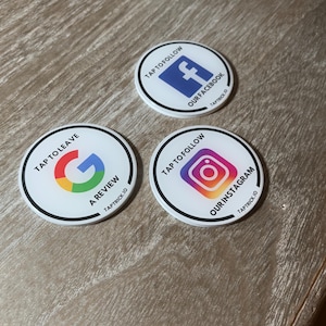 Disco NFC regrabable / Reseñas, redes sociales y más / Portátil / Instagram, Facebook, Google